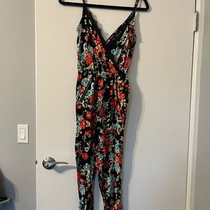 Material girl floral pants romper